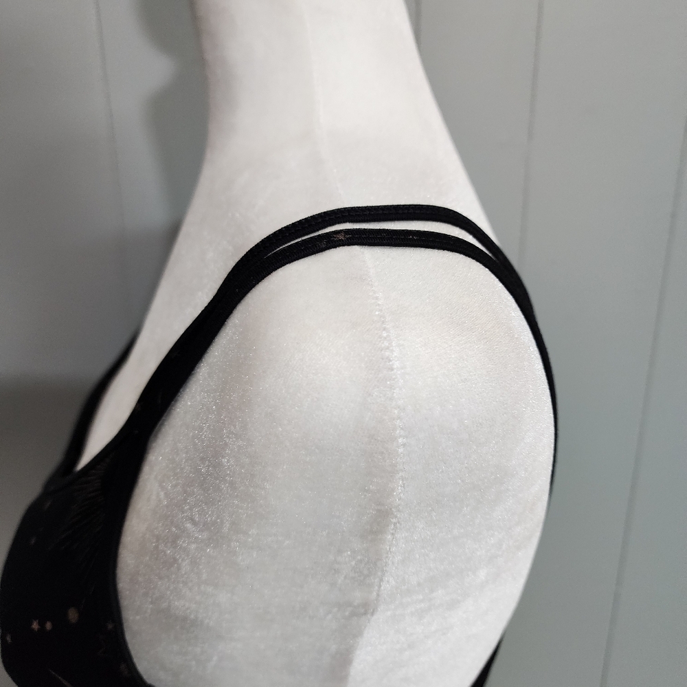 4/25$ Old Navy Active Go Dry Black With Gold Stars Sprts Bra Size L - Picture 5 of 9